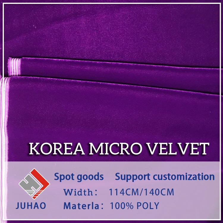 korean micro velvet the new listing dress upholstery bridal 5000/9000 100% polyester fabric for ladies