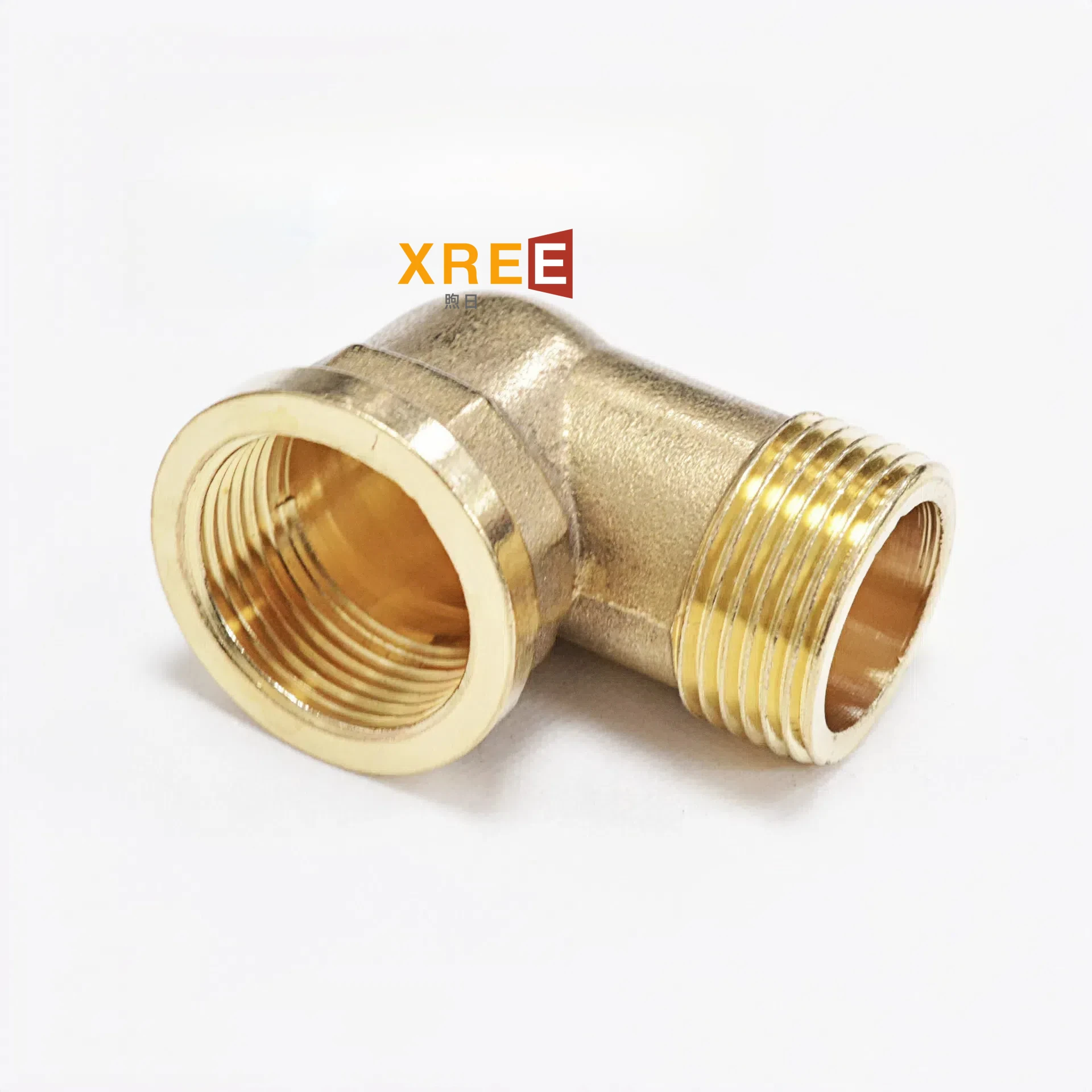 Brass inner and outer teeth elbow 90 degree inner and outer wire elbow right angle pipe solid conversion joint