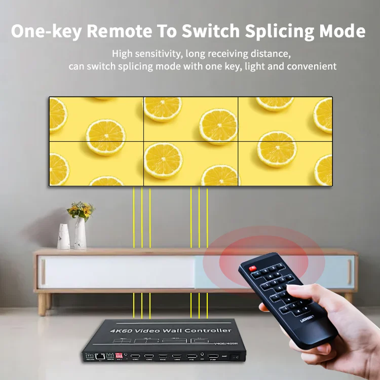 Bitvisus 2x3 4KUltra UHD 3840x2160@60HZ HDMI 2.0 multi screen 2x3 3x2 Video Wall Controller
