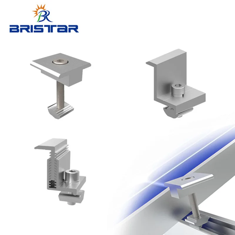HF солнечные алюминиевые Фотоэлектрические стеллажи Регулируемые концевые зажимы