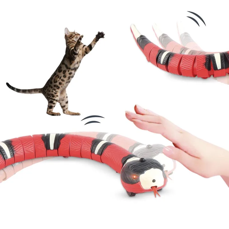 Interactive Sensing Snake Tease Cats Funny Rechargeable Accessories Pet Dogs Play Automatic Cat Toys