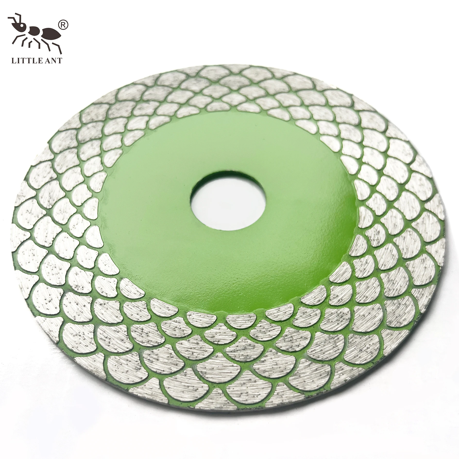 LITTLE ANT Diamond Scale Corrugated Continuous Rim Cutting Grinding Saw Blade for Ceramic Porcelain Tile Refurbishing