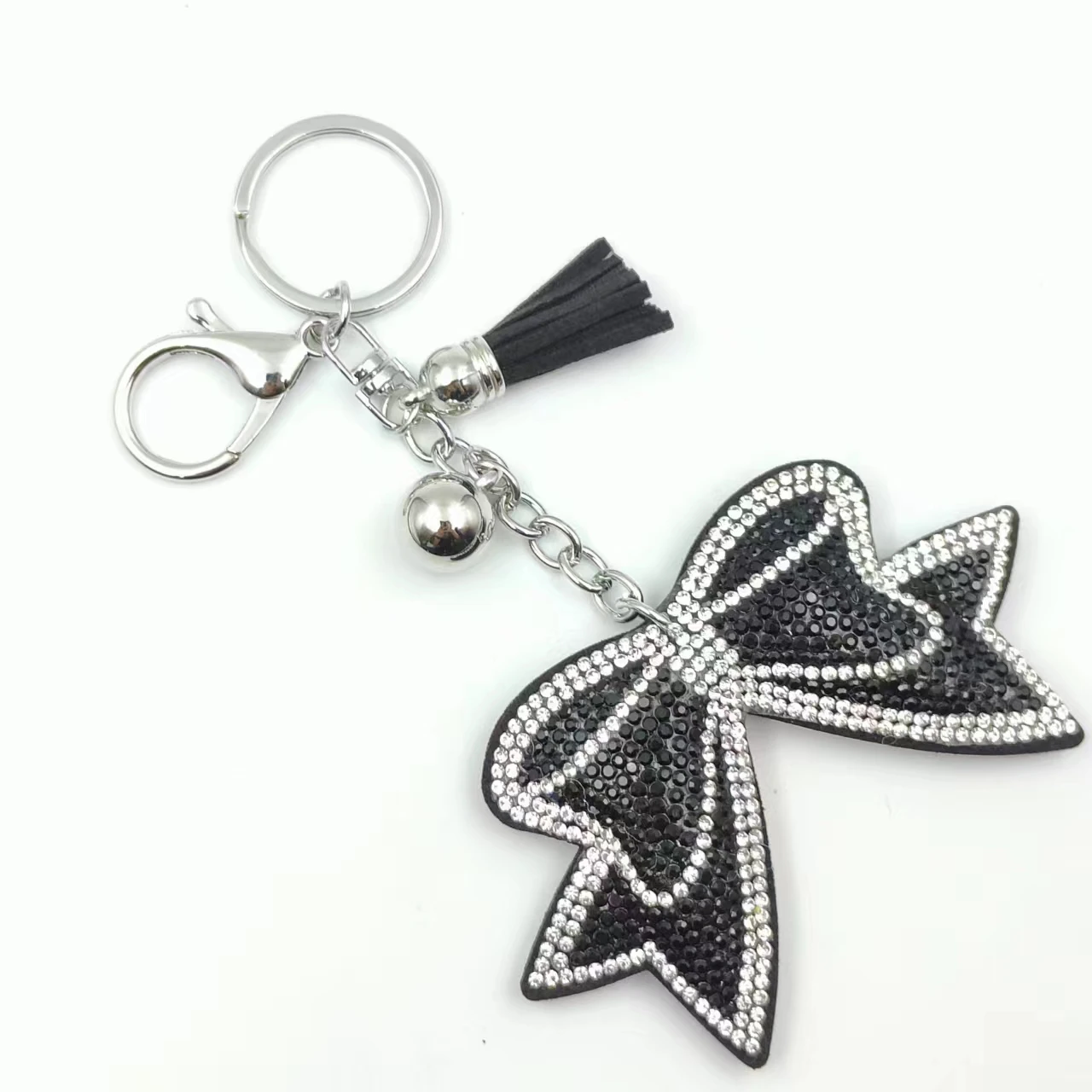 2024 new Creative gift  Crystal rhinestone bow key chains bow tassel keyring bag accessories car pendant Cheer bow keychain