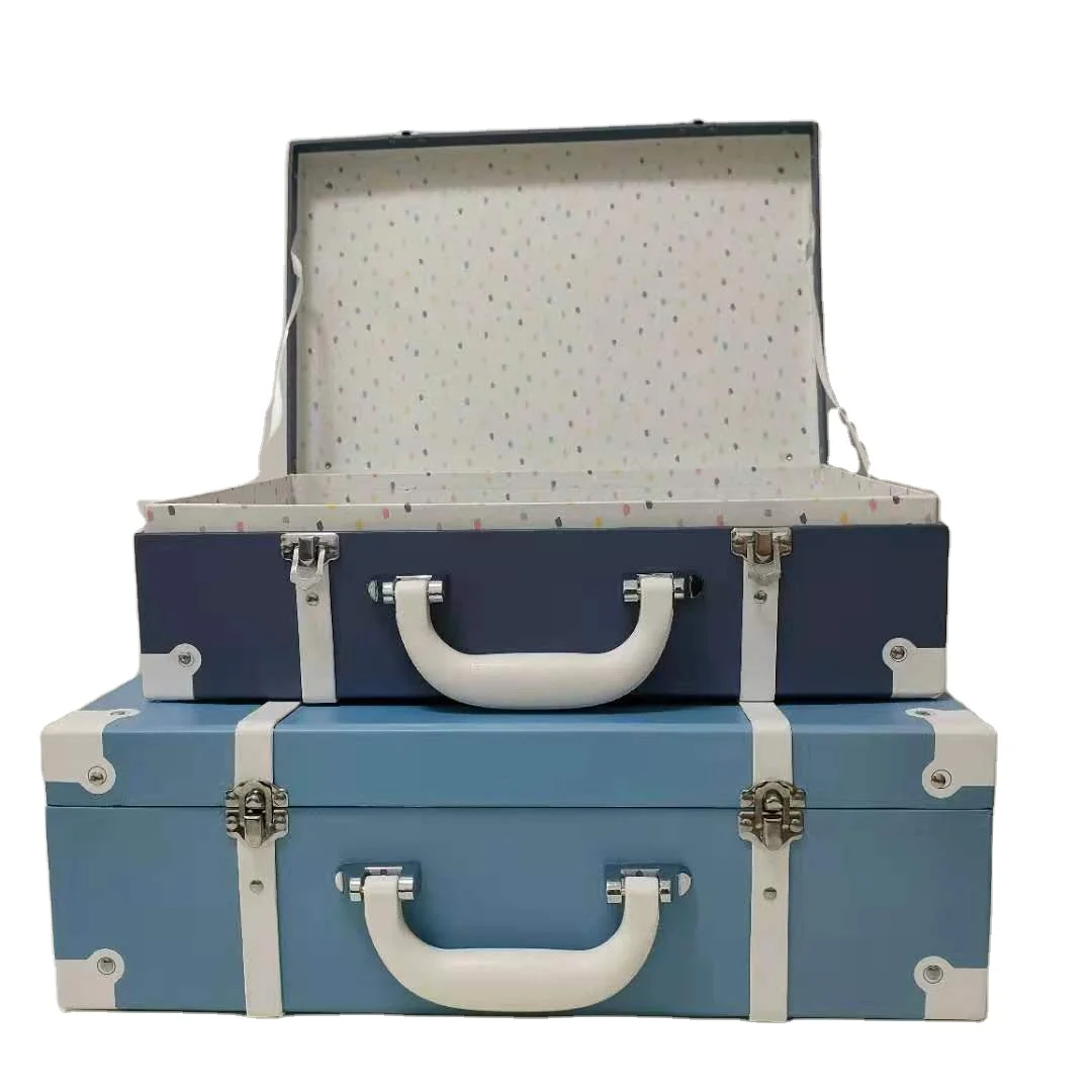 Hot-selling Decorative New Paper Suitcase Gift Boxes With metal handle