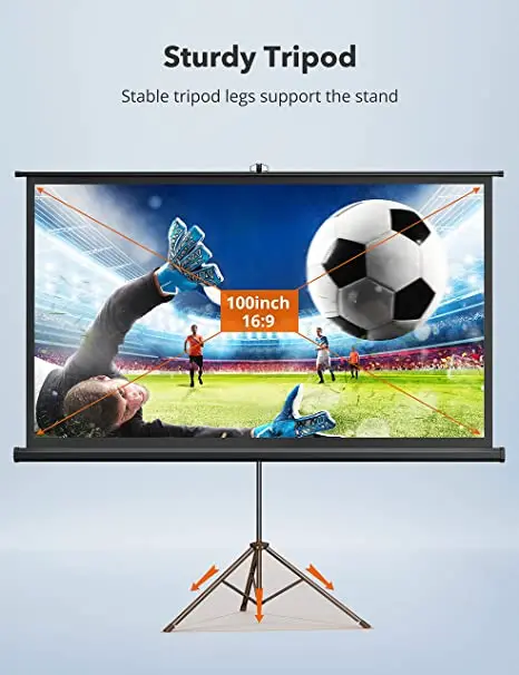 100 дюймовый 16:9 штатив проекционный экран фронтальный экран с подставкой лучший наружный двор