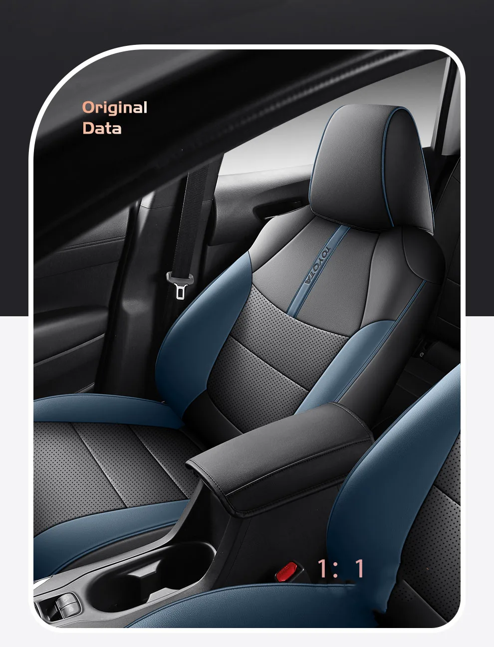 Sports Style  PU Leather Car Seat Covers Full Set Protector for Toyota RAV4 2022-2023