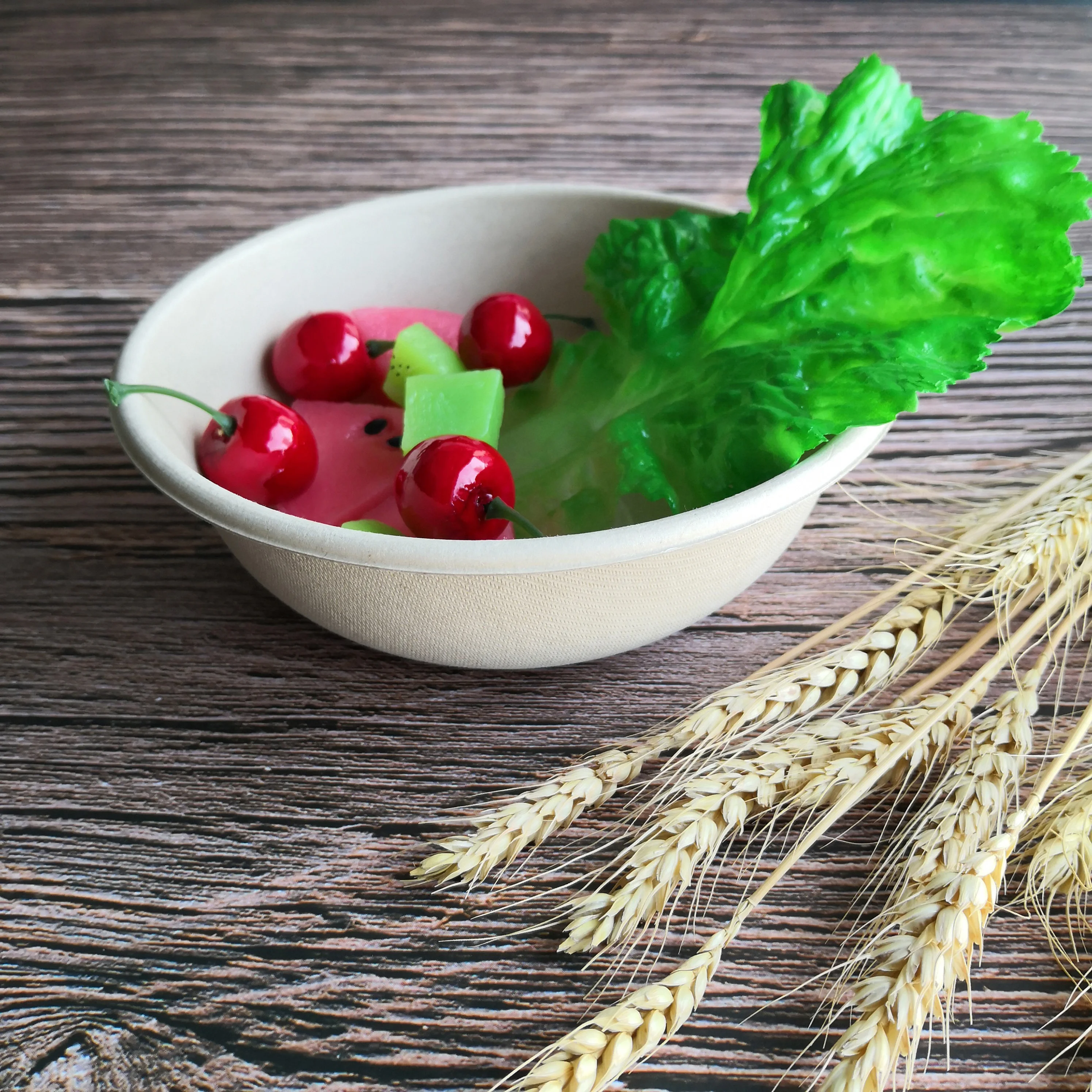 800ml disposable bagasse sugarcane bowl with lid