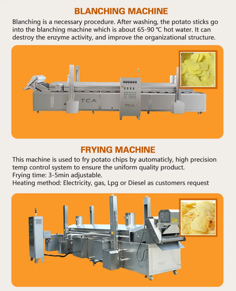 TCA High end automatic potato chips making machines potato chip making equipment trade lays potato machine automatic to make chi