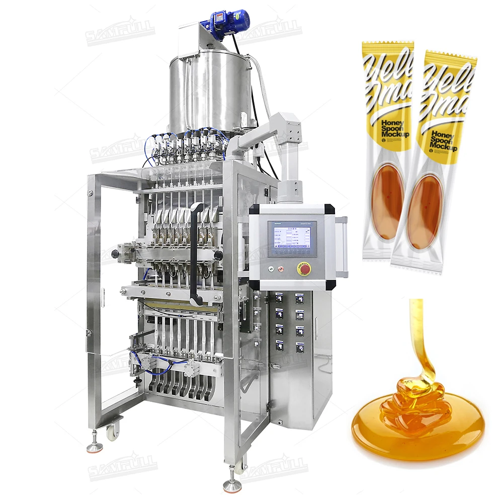 Автоматическая упаковка палочек Multi lane 10 мл, упаковка для упаковки варенья, желе, сиропа, кетчупа, пасты, соуса, меда, жидкости, саше, упаковочная машина
