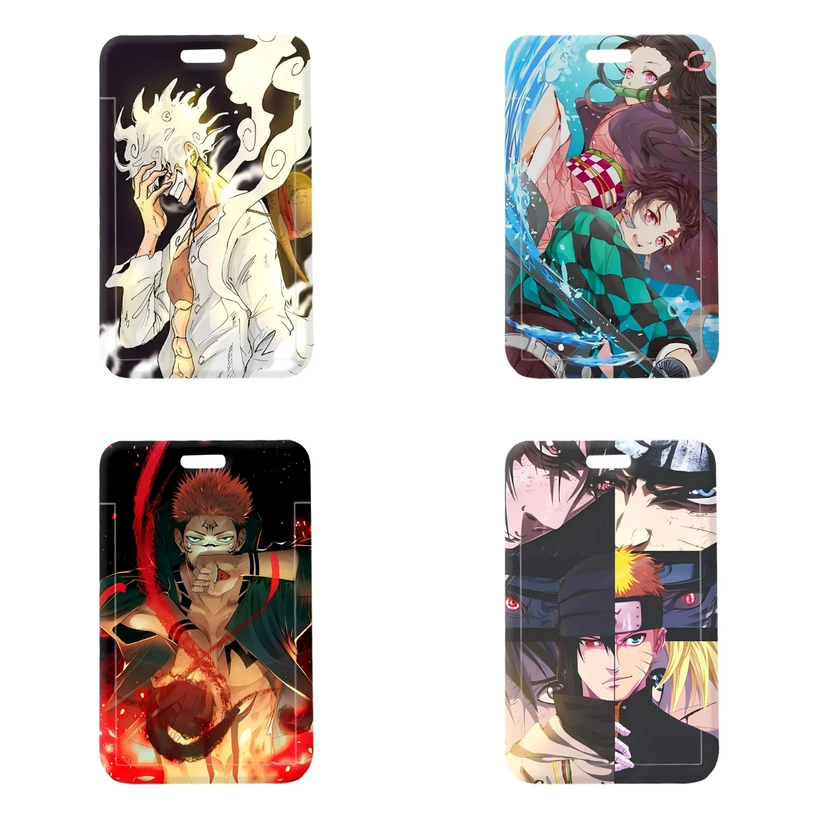 Wholesale New Zoro Luffy Nika Custom card cover Cartoon Plastic Anime Logo HD Printing Push Pull Student Meal  Bus Card Holder