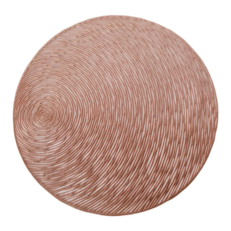 STOCK Gold PVC Eco-Friendly Stocked Round Shaped Placemat for Wedding Decoration