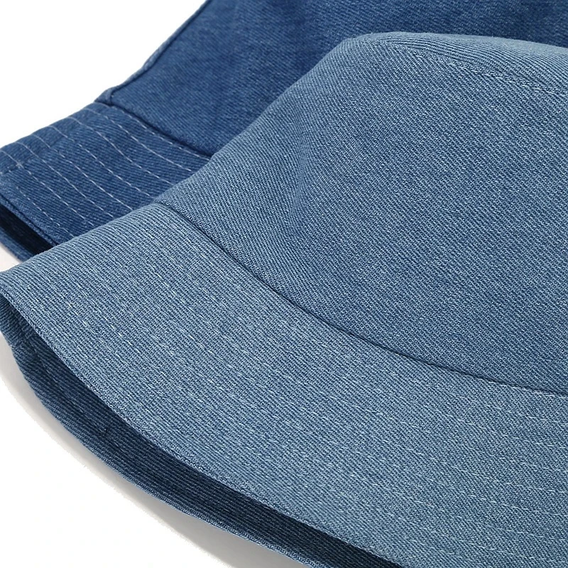 Summer Outdoor Cool Retro Style Cap Adjustable Solid Color Cap Cow Boy Jeans Blue Panama Fisherman Hats Fashion Denim Bucket Hat