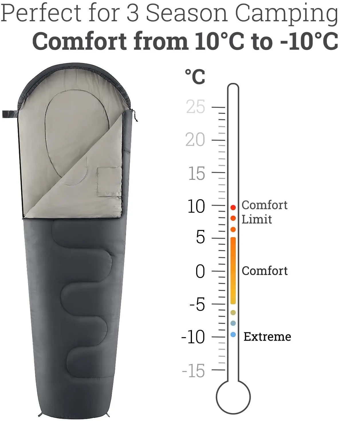 Warm Basic Mummy Sleeping Bag Portable Camping Sleeping Bag For Adults