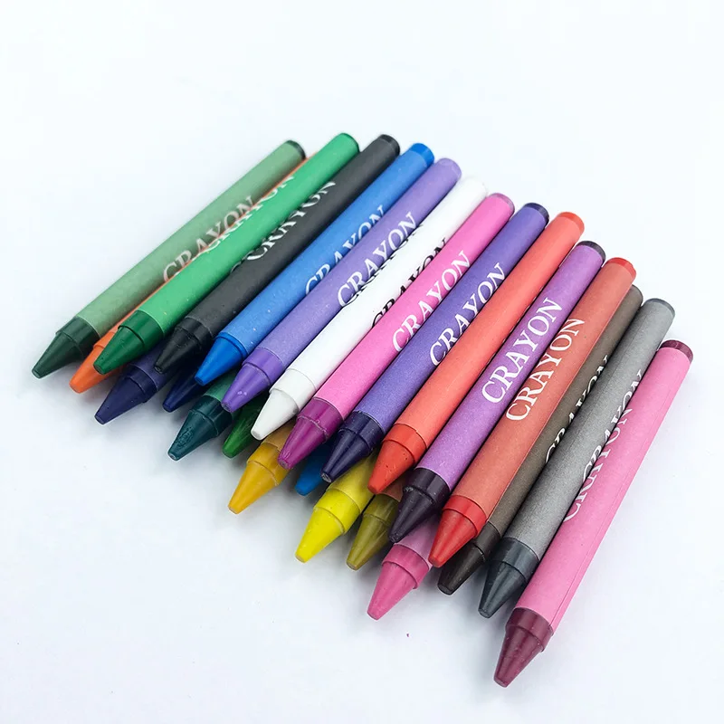 Wholesale customize non-toxic 6/8/12/24 color wax crayons kid for children crayons