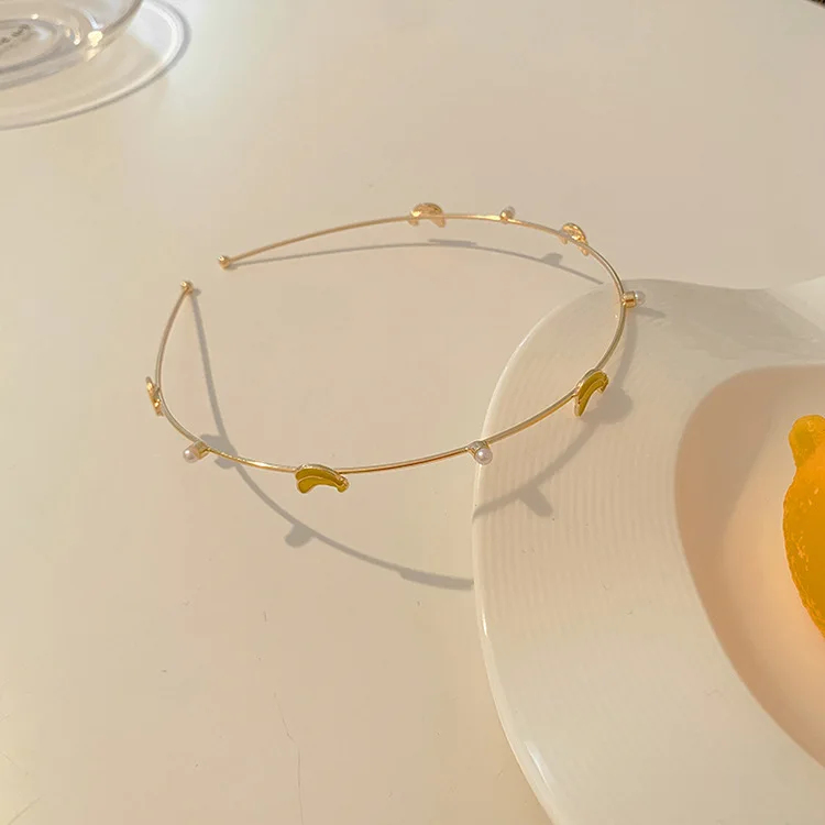 Sweet headband thin headband metal strawberry cherry female Korean ins hair accessories for Women