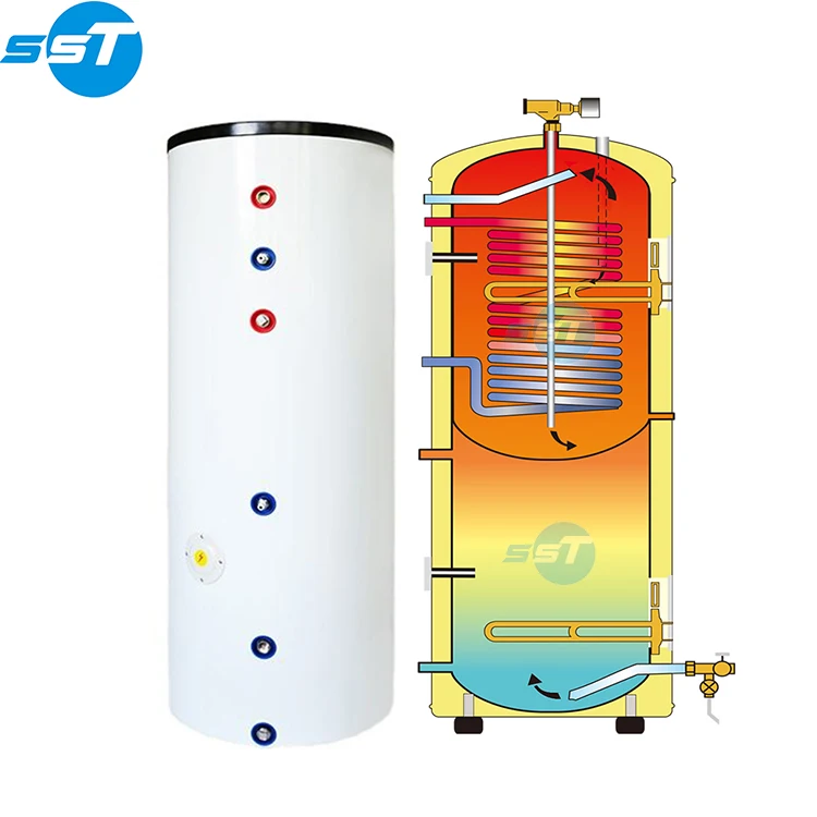 China supplier freestanding heat pump hot water heater tank stainless steel 300L heat pump boiler