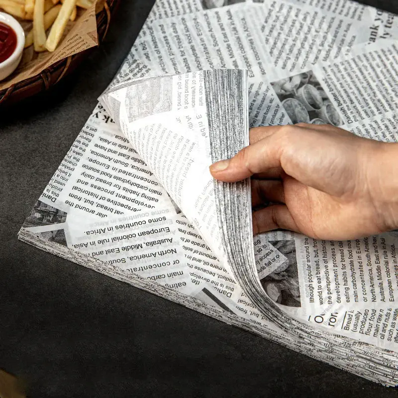Custom Logo Printed PE Coated Deli Meat Hamburger Frie Burger Sandwich Wrap Wax Sheets Food Wrapping Greaseproof Paper,Wax Paper