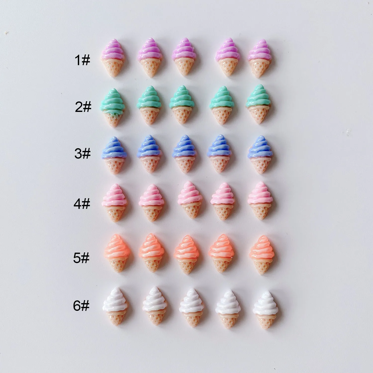 Wholesale 30PCS/Bag Mini Colorful luminous Ice Cream Resin Hair Clip Accessories Cute Nail Jewelry Accessories Nail Charms