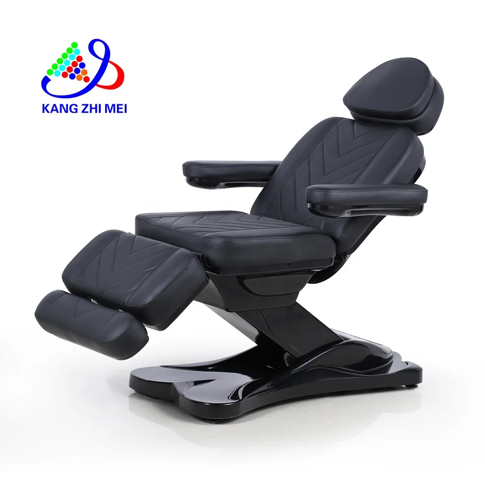 Black Therapy Spa Salon Cosmetic 3 Electric Motors Beauty Treatment Massage Table Esthetician Facial Bed Podiatry Chair