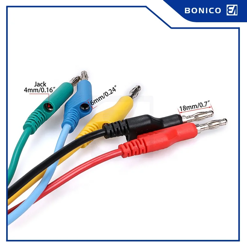 Test Lead With 4MM Nickel Plated Banana Plug Double-ended Test Lead Cable