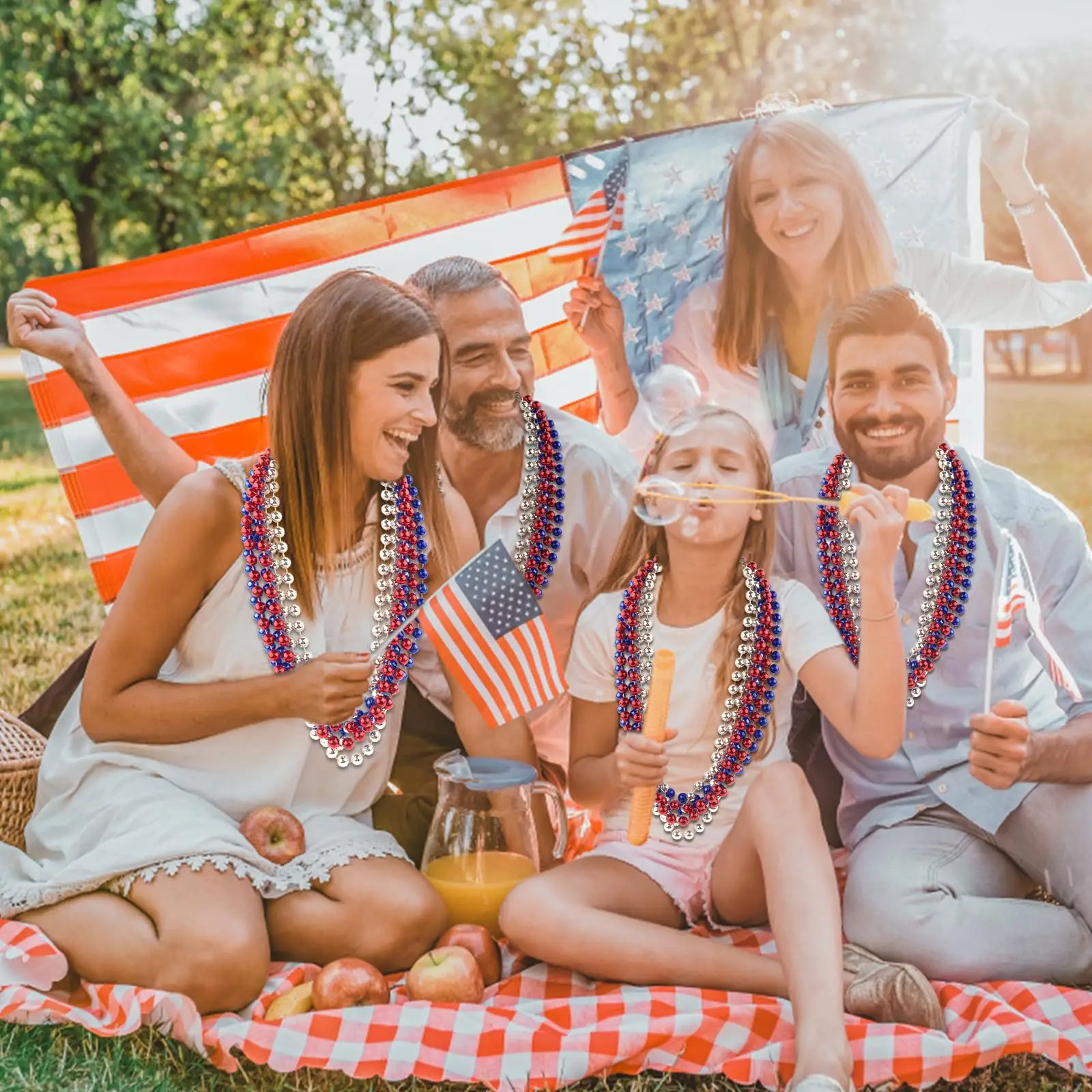 33 Inch 12 mm Metallic Red Bead Necklaces Mardi Gras Beads Bulk Round Beaded Necklaces Costume Mardi Gras Necklace