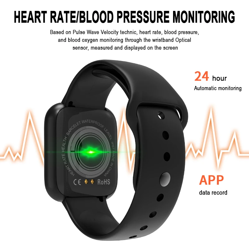 I5 Blood Pressure Smart Bracelet Monitor Color Touch  Fitness Tracker Smart Band Updated from new products