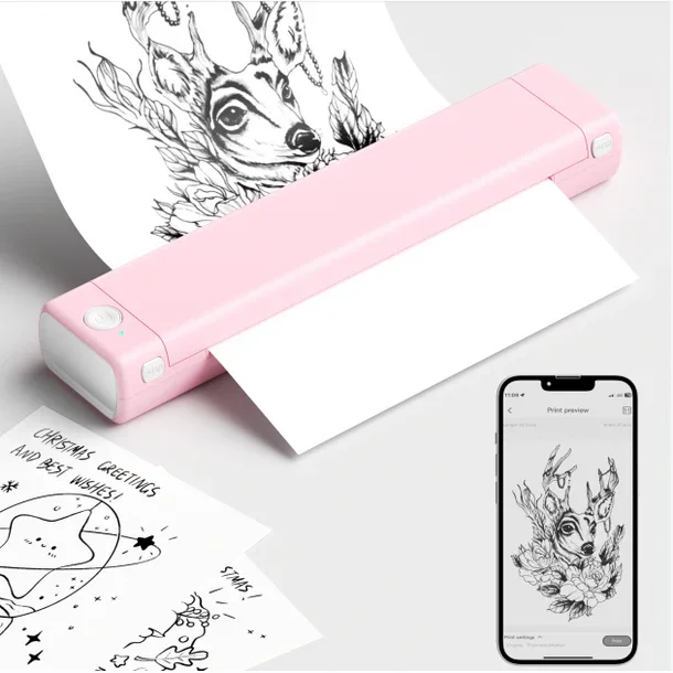 M08F Bluetooth Tattoo Stencil Printer Wireless Thermal Tattoo Copier Machine Portable Letter Tattoo Printer For Business/Artists