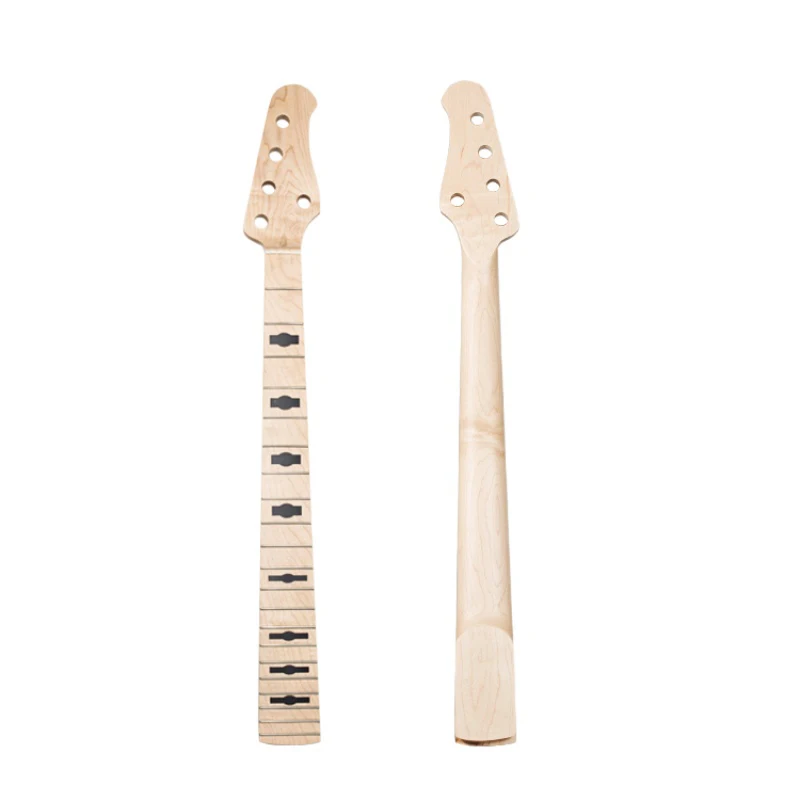 Wholesale Unfinished Five String Roasted Maple Bass Guitar Neck Blank Canadian Maple Nature Color