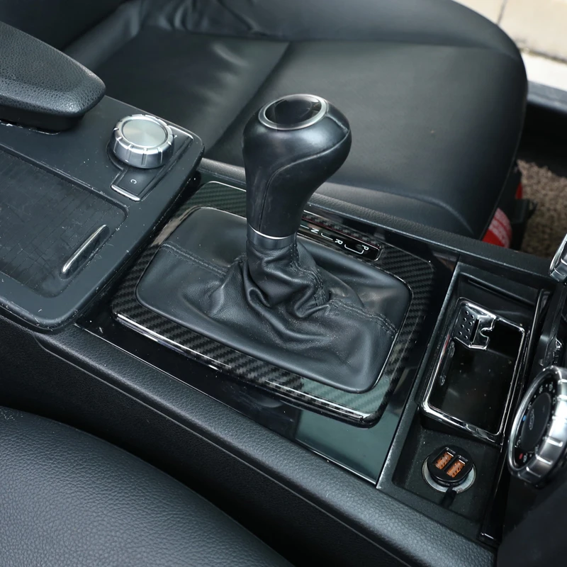 Углеродное волокно ABS для Mercedes Benz C Class W204 2007-2013 салона передач переключения панели рамка наклейки левого привода
