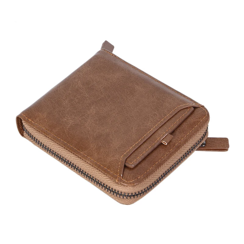 Vintage leather wallet with multi-card and short RFID wallet