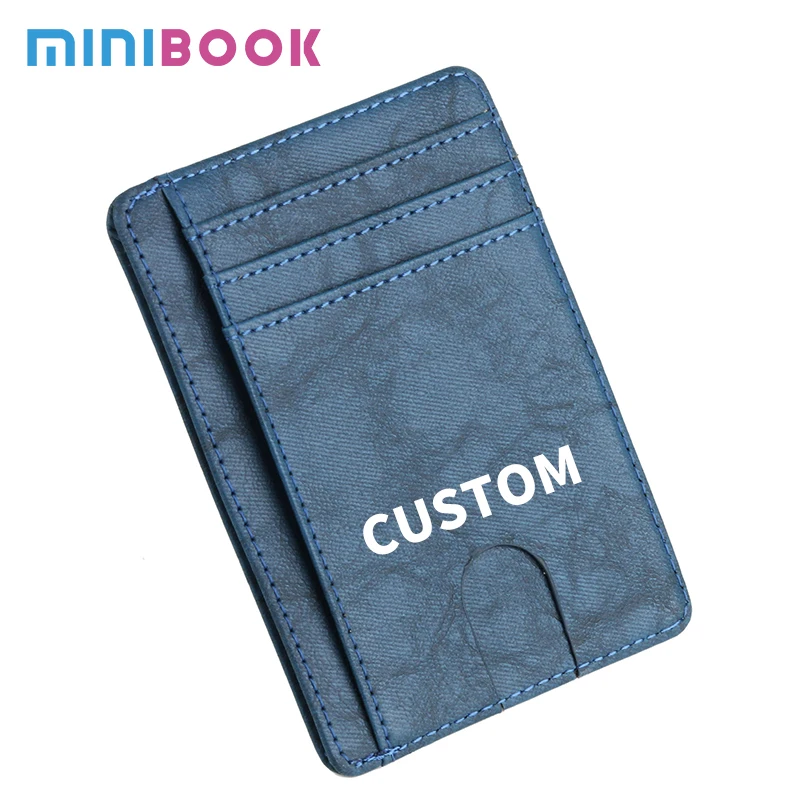 OEM custom fashion RFID front pocket wallet minimalist secure thin credit card holder