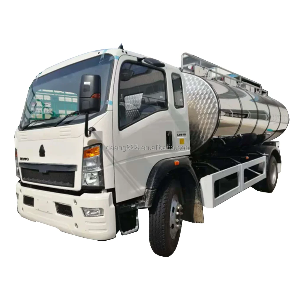 Изготовленный на заказ Sinotruk Howo для транспортировки молока питьевой воды автоцистерна танкер топлива и масляного бака прицеп евро 2/3 со спальной кроватью переменного тока