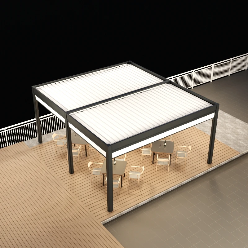 All weather garden leisure BBQ yard gazebo brown pavilion with mosquitoes net Aluminium Outdoor Pergola