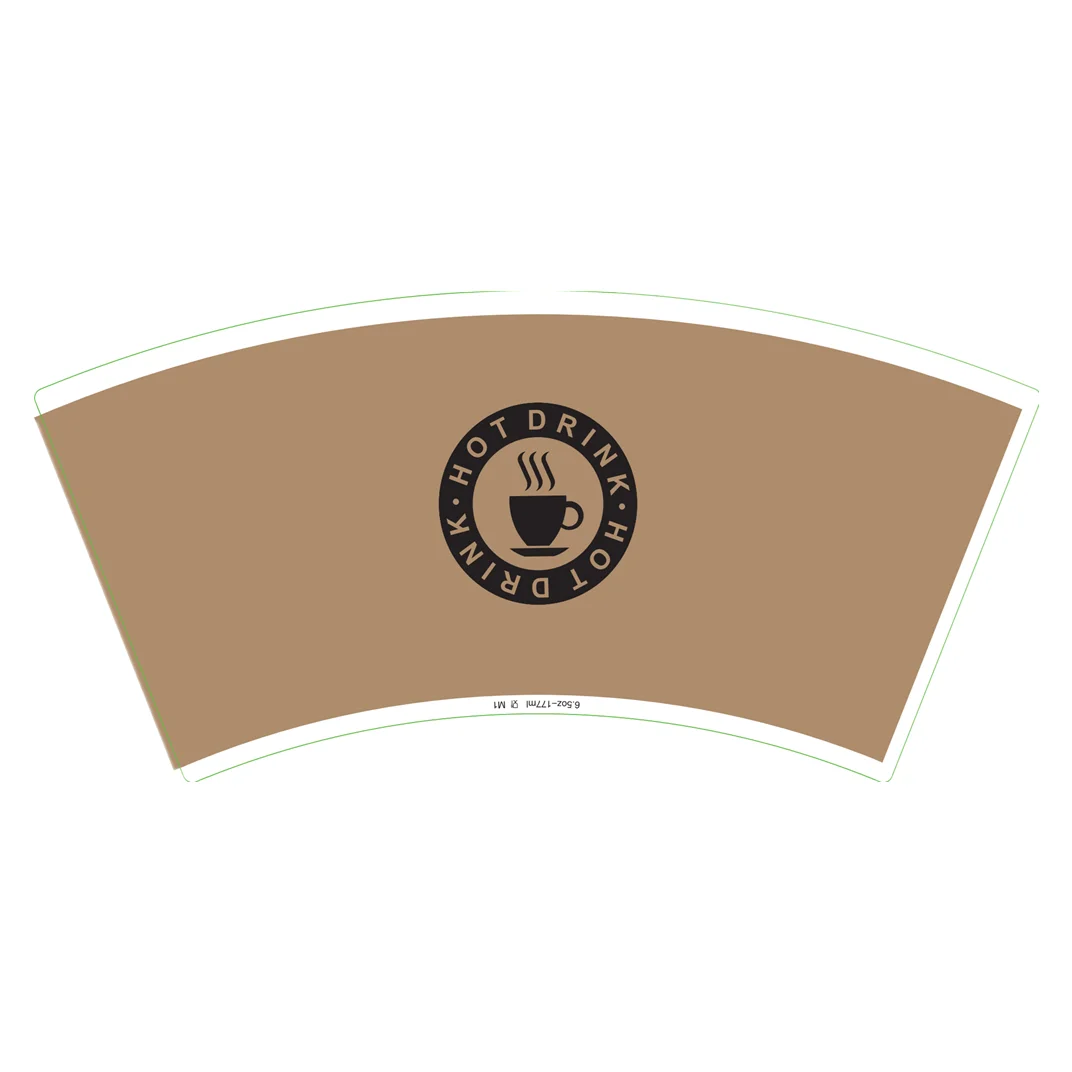 8oz paper cup blank / paper cup fan / paper cup sheet PE coated base Paper for Coffee Cup Fan Brown color logo design