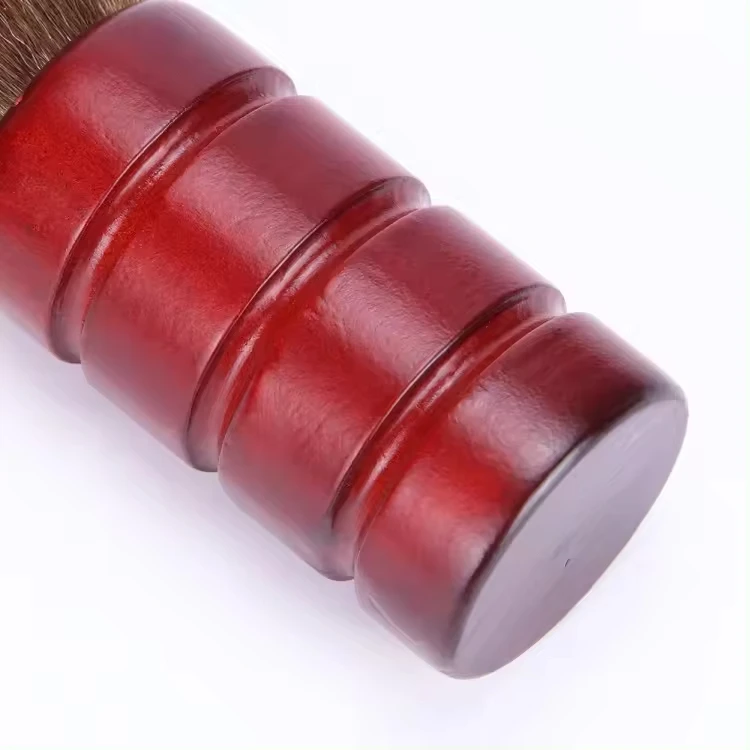 Quality Reliability Soft Barber Cleaning Brush Wood Handle Soft Hair Smooth Fiber Wool Neck Duster Hair Cleaning Brush