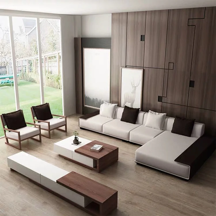 Delivery within 2 dayas design germany modern luxury villa living room large sectional corner l shape sofa for reception