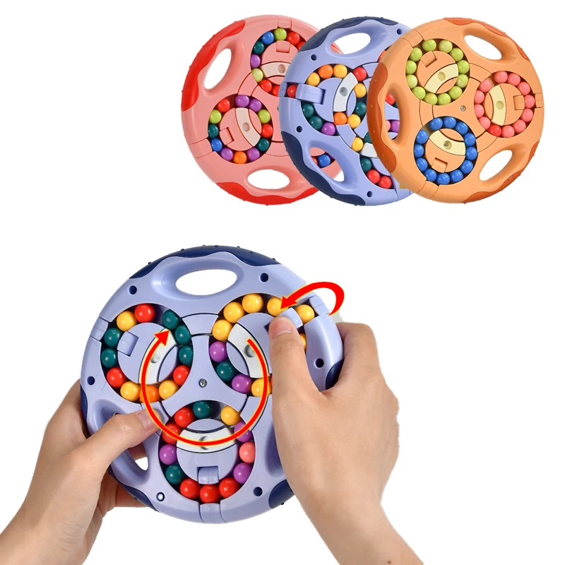 Kids Puzzle Rotating Magic Beans Intellectual Finger Magic Beans Gyro Double Conversion Fingertip Magic Disk Ball Spinning