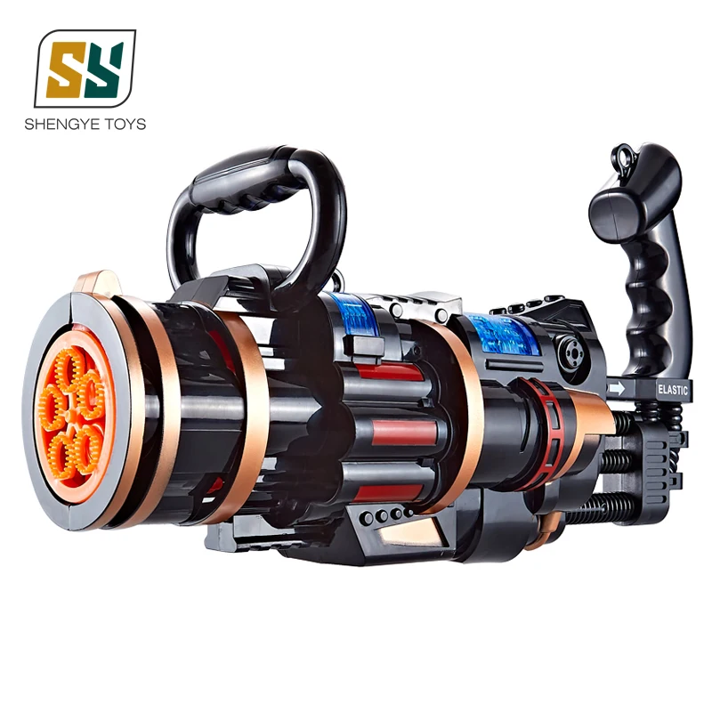 
kids outdoor automatic bubbling machine toy blowing blaster gatling electric bubble gun for toddlers 