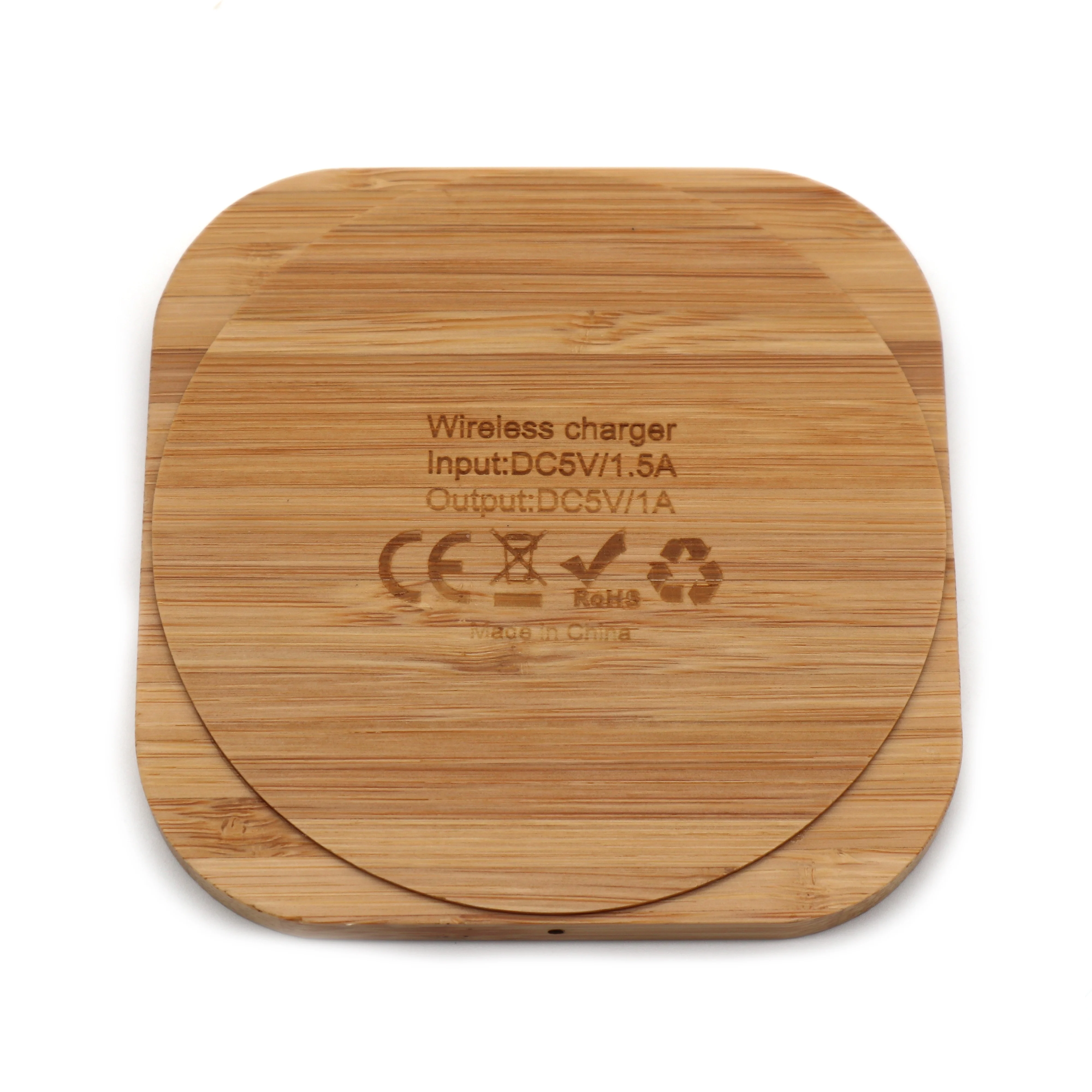
2021 hot selling New design wood wireless charge pad long distance bamboo factory best price qi universal wireless charging 