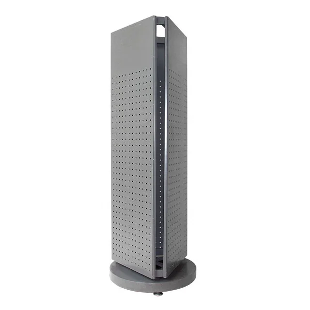 Custom Store Postcard Jewelry Stationery Key Chain Phone Accessories Tool Metal Pegboard Rotating Spinner Display Stand Rack