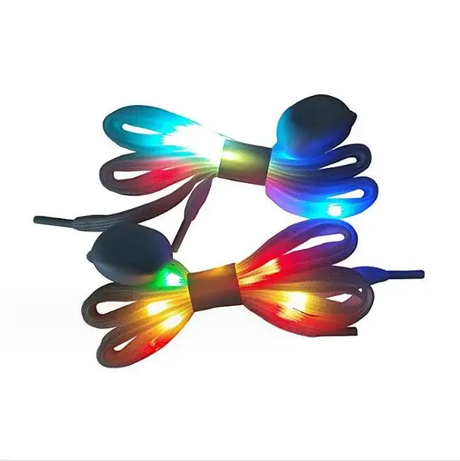 LED Colorful Fashion Luminous Shoelaces Fluorescent Braided Night Running Sports Cool Performance Multicolor Shoelaces