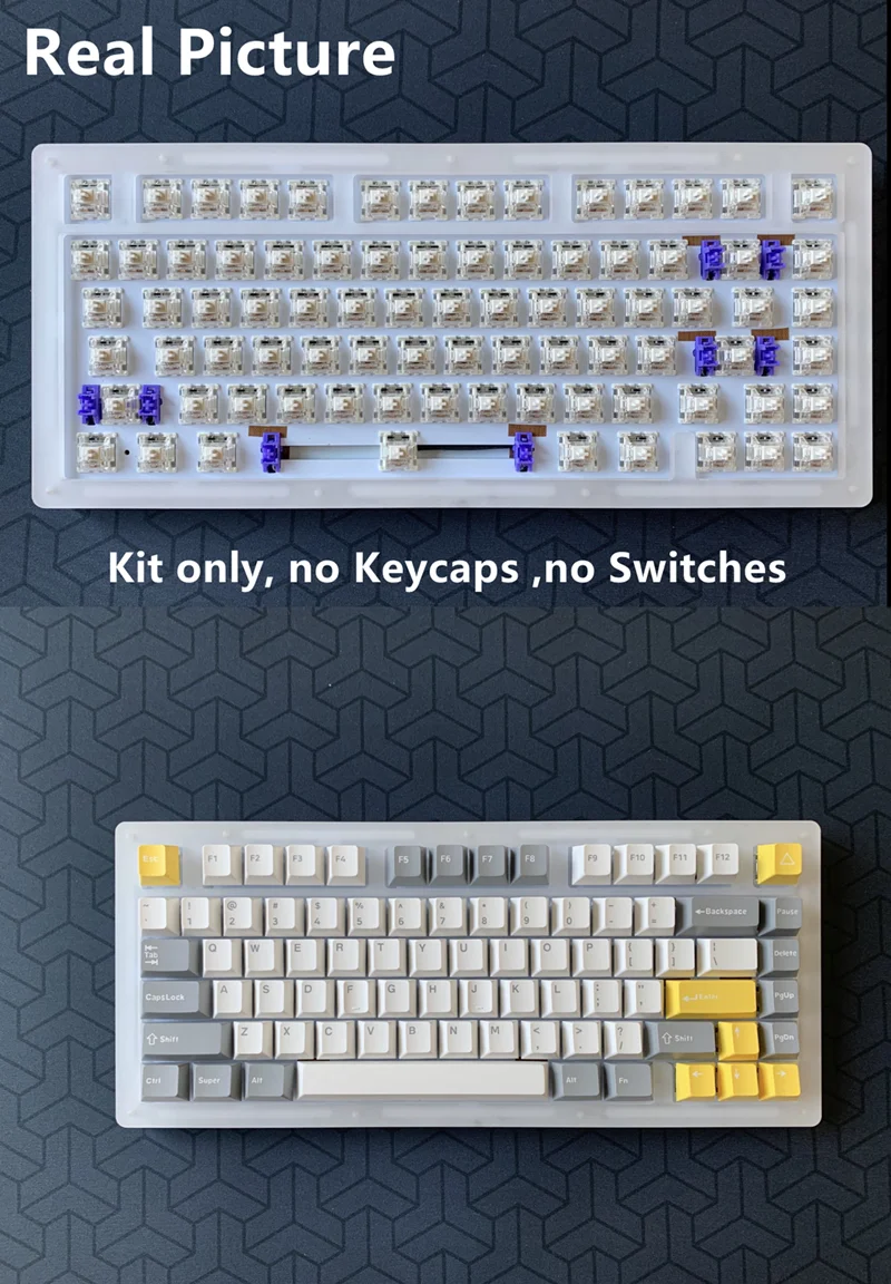 ACR75 75% 81 Keys A rcylic Gasket Mount RGB DIY Mechanical Keyboard Kit with Acrylic-Stacked Case