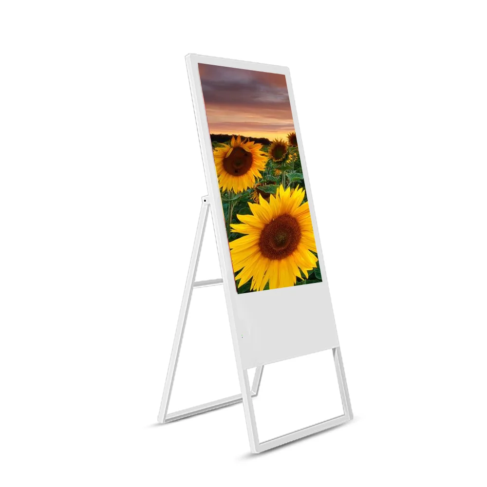 
43 inch floor stand folded capacitive touch screen TV android digital sgnage and display advertising players 