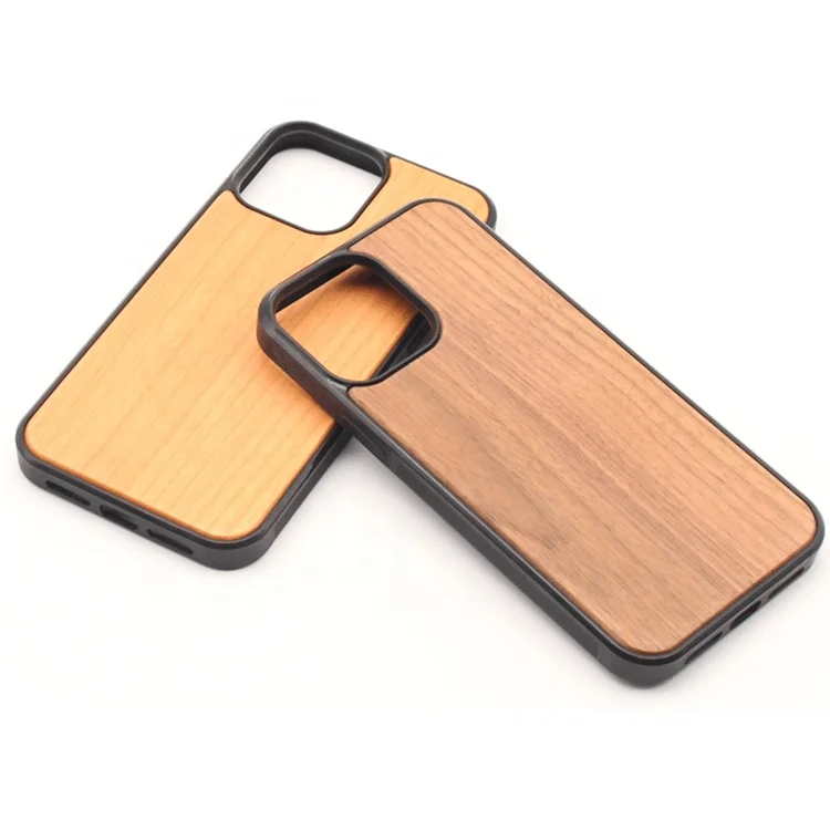 Bulk hybrid real wood tpu blank wooden bamboo cell phone case for 11 12 13 pro max x/xs xr mobile phone wood case cover