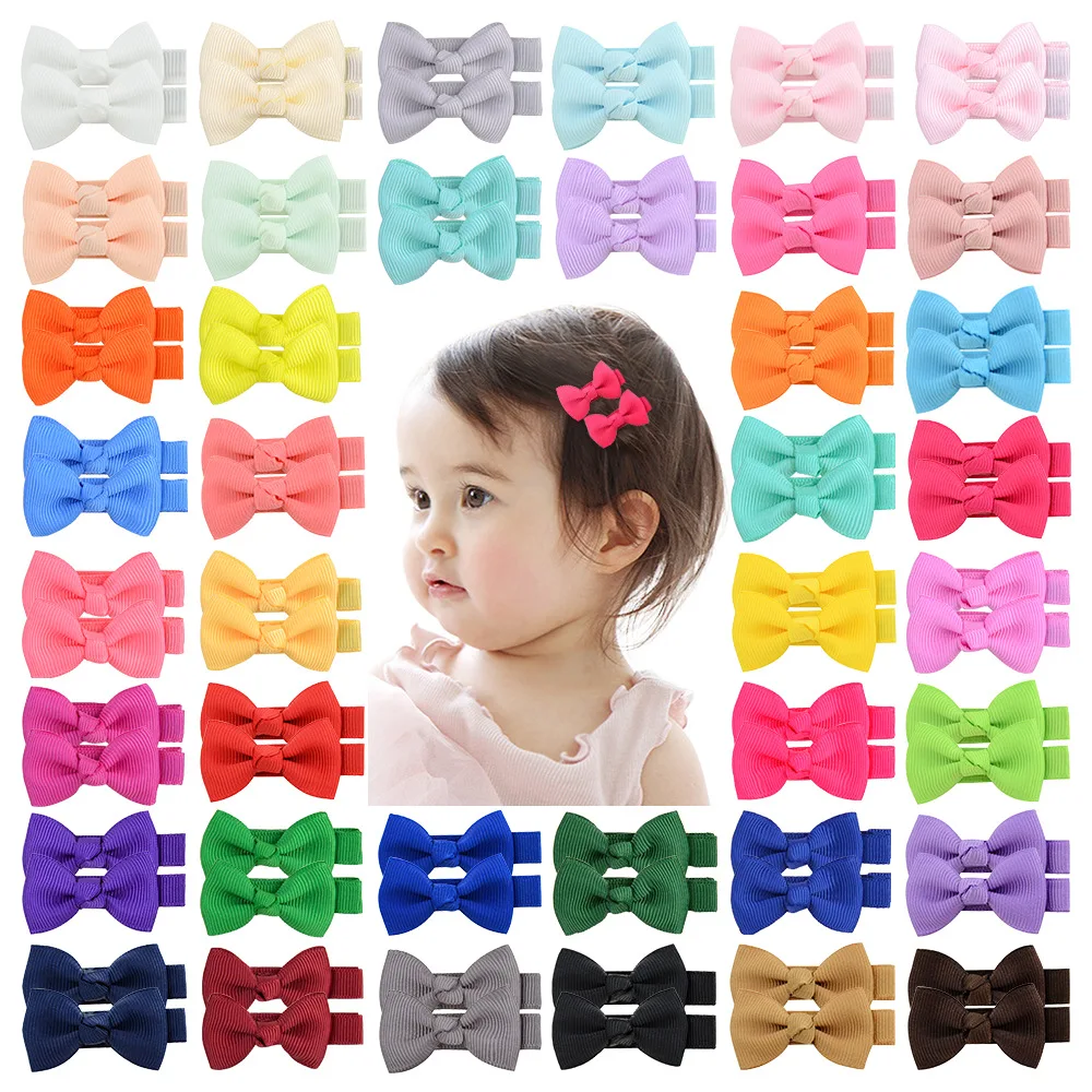High quality ribbon bow hair clip grosgrain colorful bow handmade  fabric tape bow hair accessories for girls
