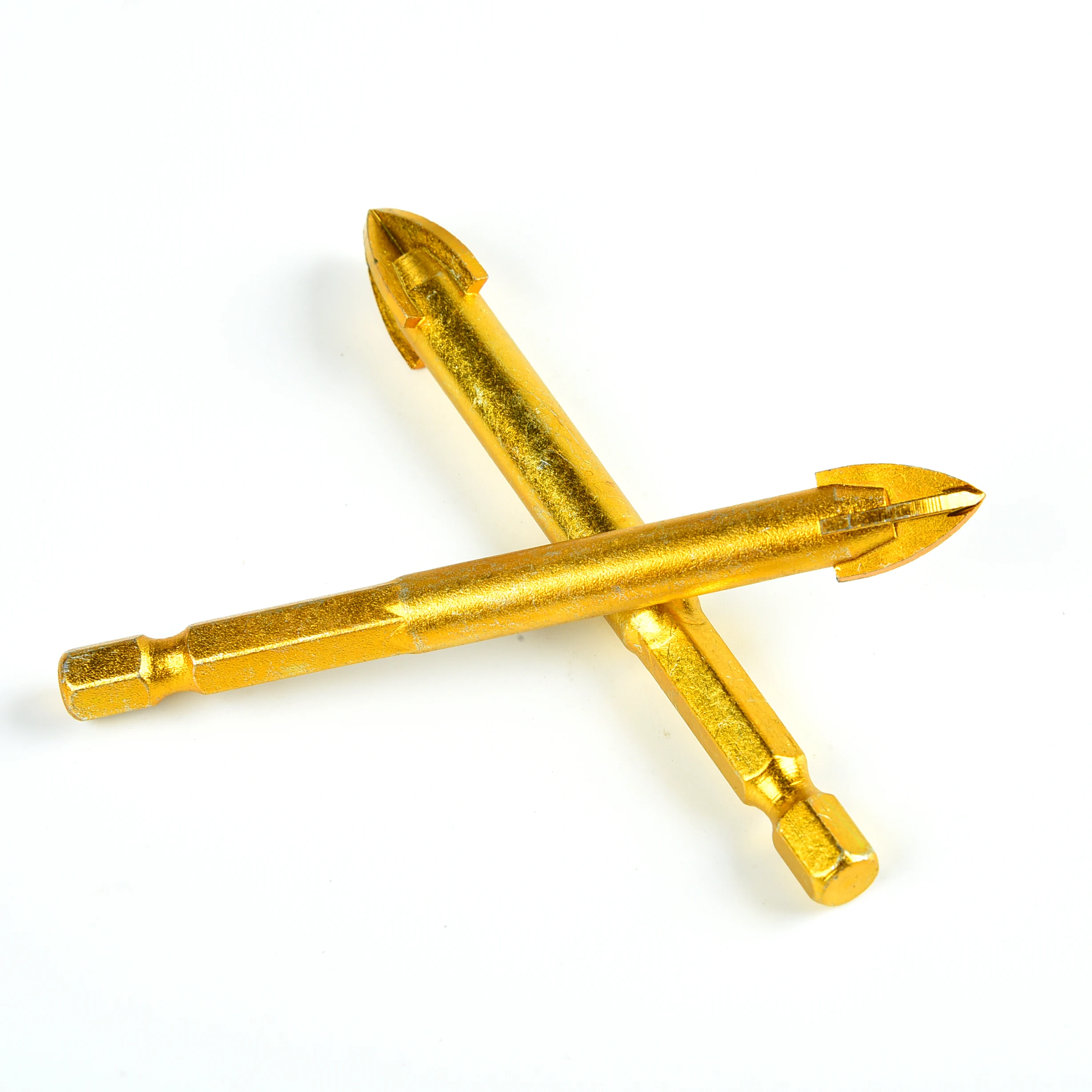 1/4 Hex Shank Carbide Tip Triangle Cross Head Drill Bit for Glass Tile Ceramic Mirror Drilling