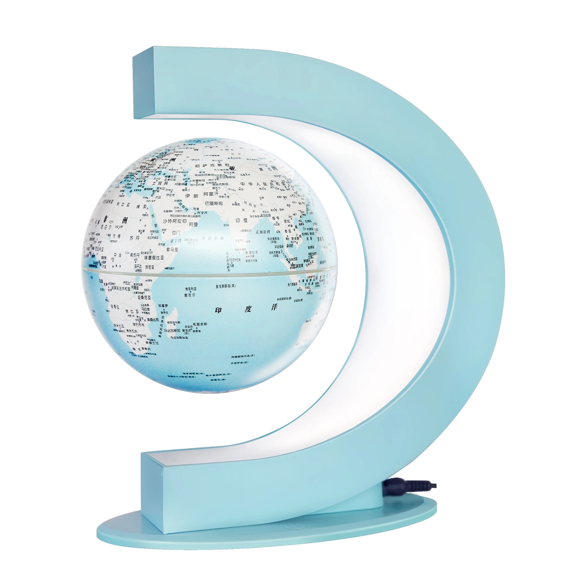 Factory Price Plastic world map ball rotating magnetic levitating floating globe for desktop kids boy education