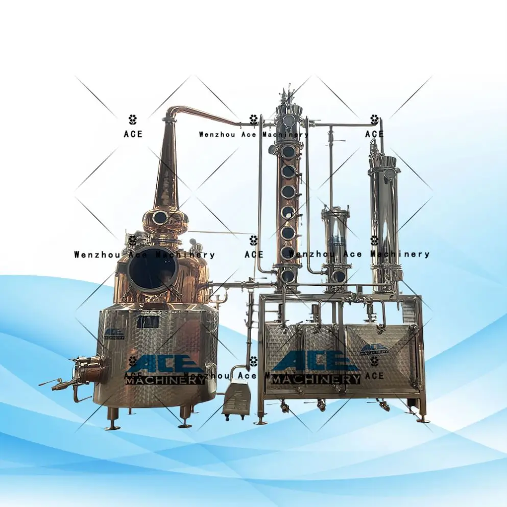 Ace Stills Alcohol Distillation Process Grappa Brandy Gin Distiller 300L Alambique Cobre Copper Kit Distillery Starter