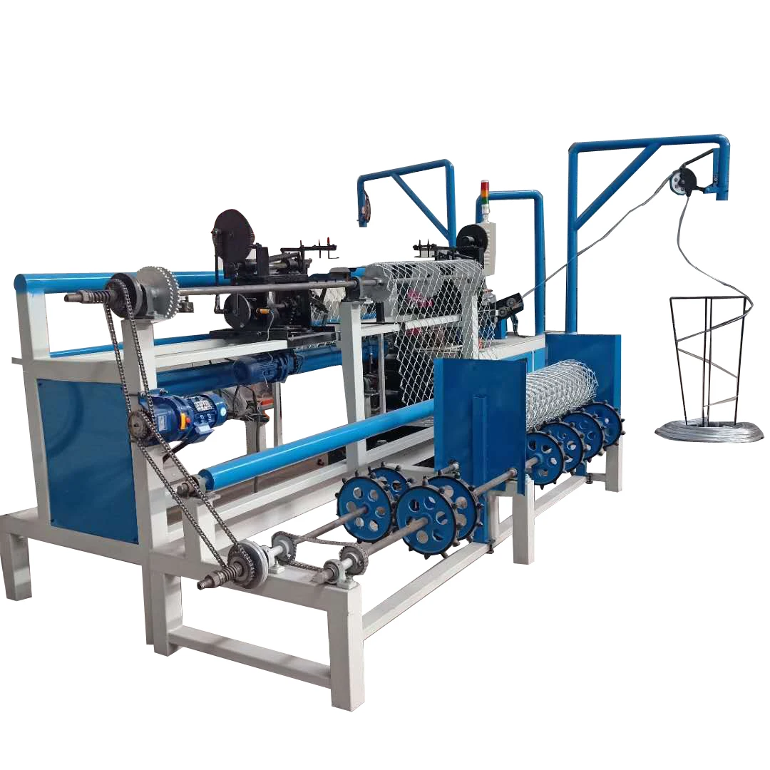 Double wire blue fully automatic chain link fence machine for sale chain link fence panels making machine