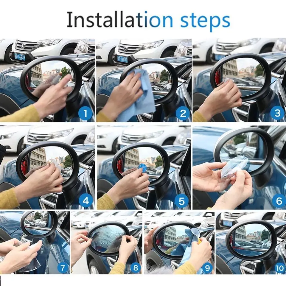 Anti fog PET film transparent for car Nano Coating proof Rearview Anti Rain Car Mirror Window Protective Film